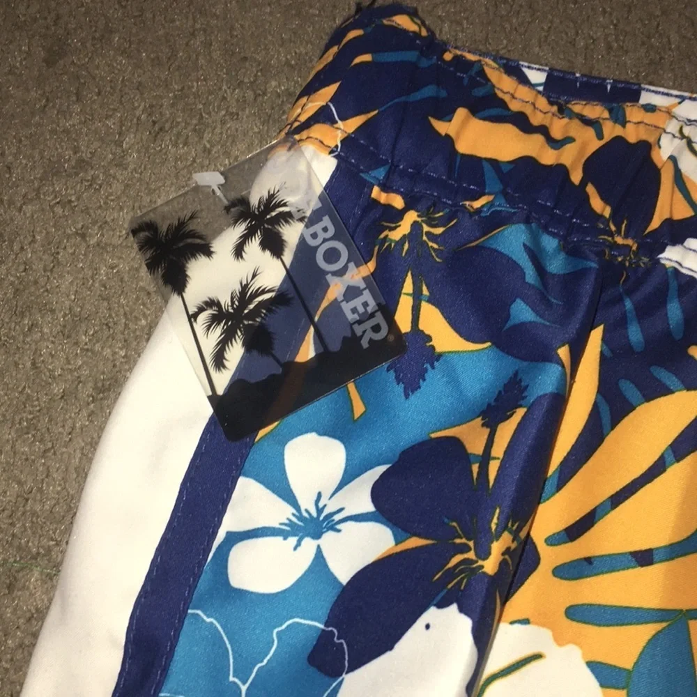 NWT Joe Boxer Hibiscus Swim Trunks